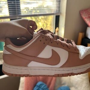 Nike Tan and White Low-Top Sneakers